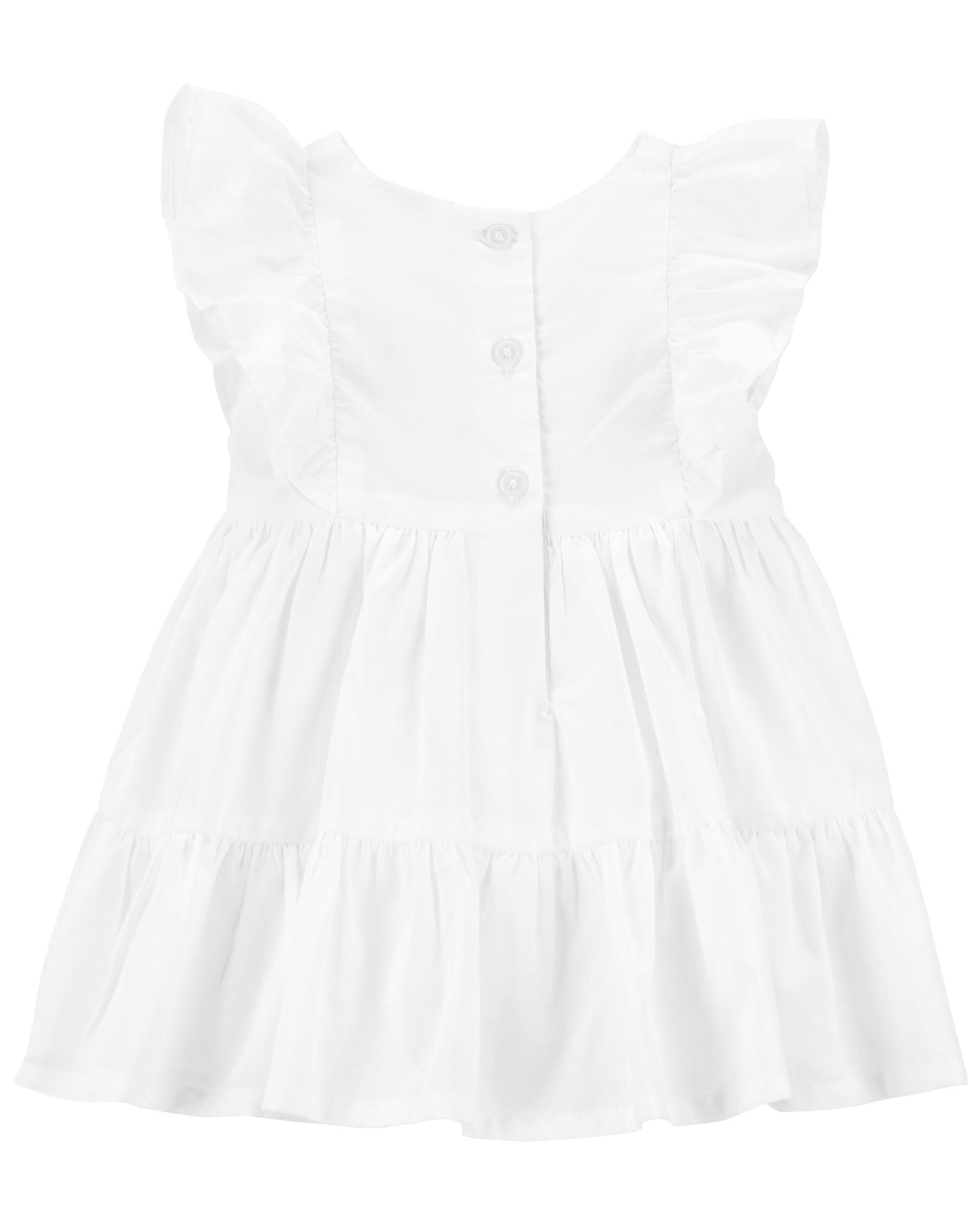 White eyelet baby dress store