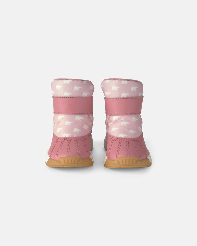 Girls SOREL Whitney&trade; III Strap Mid Snow Boot- Pink, image 1 of 3 slides