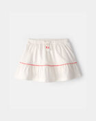 Tout-petit fille - Jupe-short en tissu froiss&eacute; - Ivoire, image 1 sur 3 diapositives