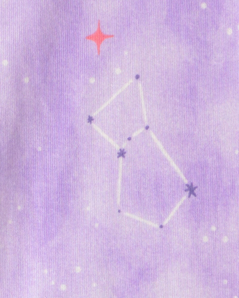Girls 4-Piece Space Dog 100% Cotton Snug Fit Pyjama Set - Purple, image 3 of 5 slides