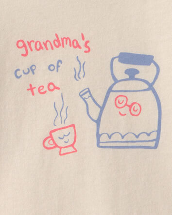 B&eacute;b&eacute; fille - Cache-couche manches longues &agrave; imprim&eacute; &laquo;Grandma's Cup Of Tea&raquo; - Cr&egrave;me, 