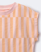 Tout-petit fille - T-shirt &agrave; manches chauve-souris &agrave; rayures d&eacute;cal&eacute;es - Rose/Orange p&acirc;le, image 6 sur 6 diapositives