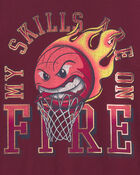 Boys 'Fire Basketball' Graphic Tee- Maroon, image 3 of 4 slides