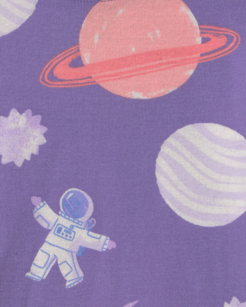 Toddler Girl 4-Piece Space Dog 100% Cotton Snug Fit Pyjama Set - Purple, image 3 of 5 slides