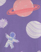 Toddler Girl 4-Piece Space Dog 100% Cotton Snug Fit Pyjama Set - Purple, image 3 of 5 slides