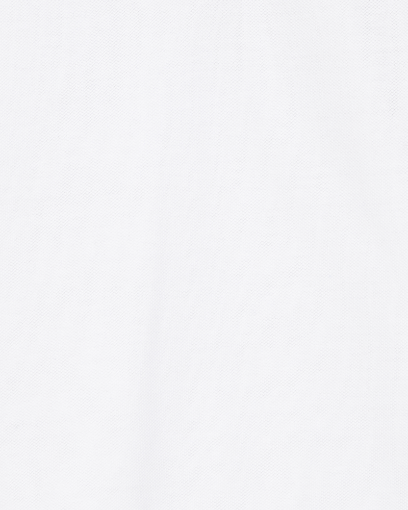 Girls Pique Long-Sleeve Uniform Polo Shirt - White, image 2 of 3 slides