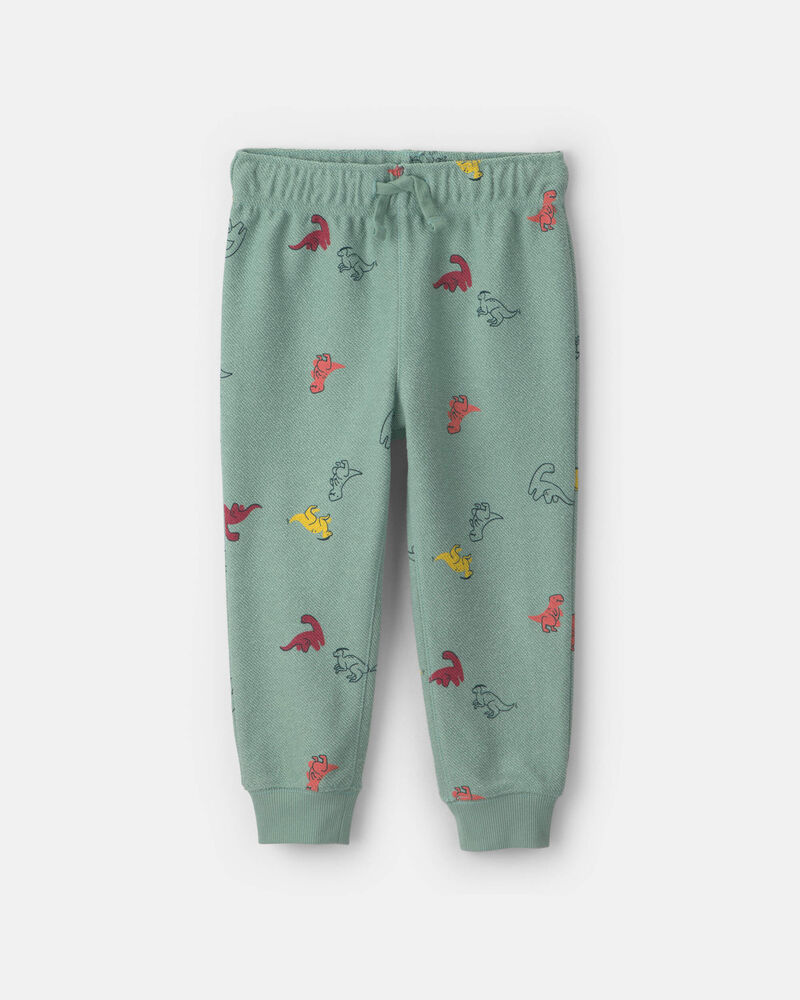 Baby Boy 2-Piece Dinosaur French Terry Sweatshirt & Pant Set - Green, image 2 of 4 slides
