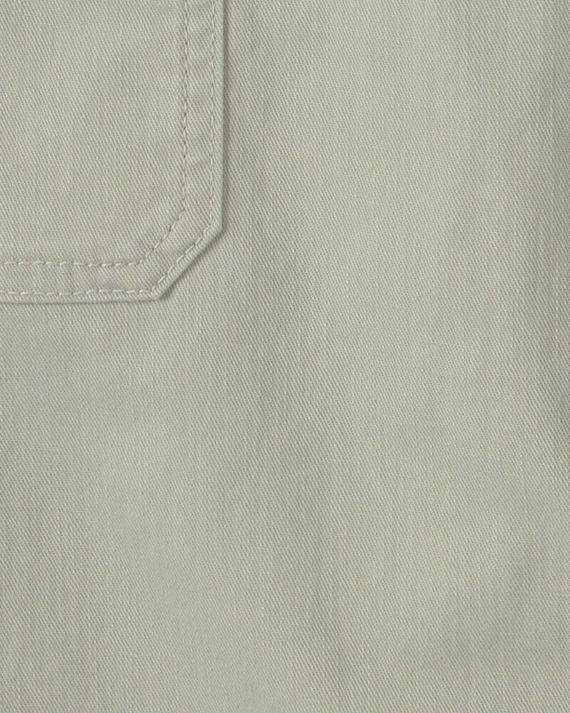 Girls Straight-Leg Cargo Jeans - Green, image 4 of 5 slides
