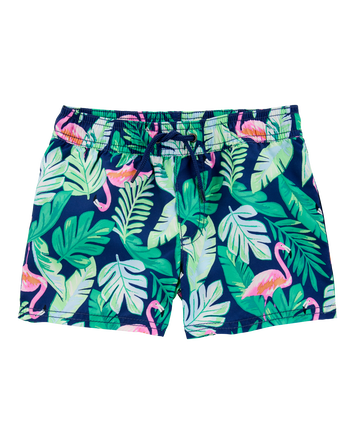 Toddler Tropical Print Swim Trunks, 