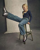 Girls Floral Long-Sleeve Top - Navy Blue, image 3 of 4 slides