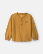 Long-Sleeve Henley T-Shirt - Yellow, image 1 of 6 slides