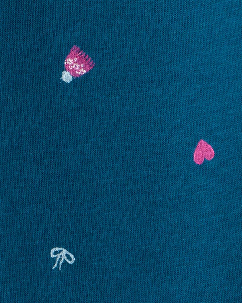 Girls Ice Skate Print Pull-On Stretch Cozy Leggings - Blue, image 4 of 5 slides