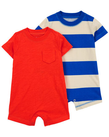 2-Pack Cotton Rompers, 