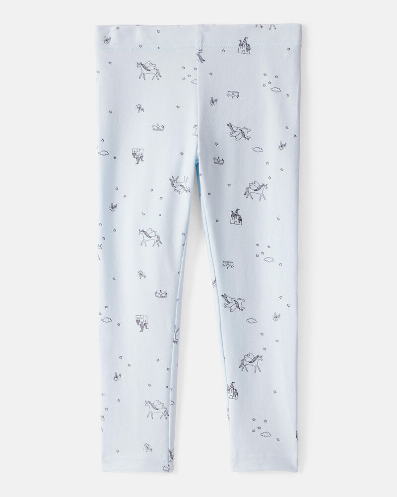 Tout-petit fille - Legging extensible en coton imprim&eacute; - Bleu, image 2 sur 5 diapositives