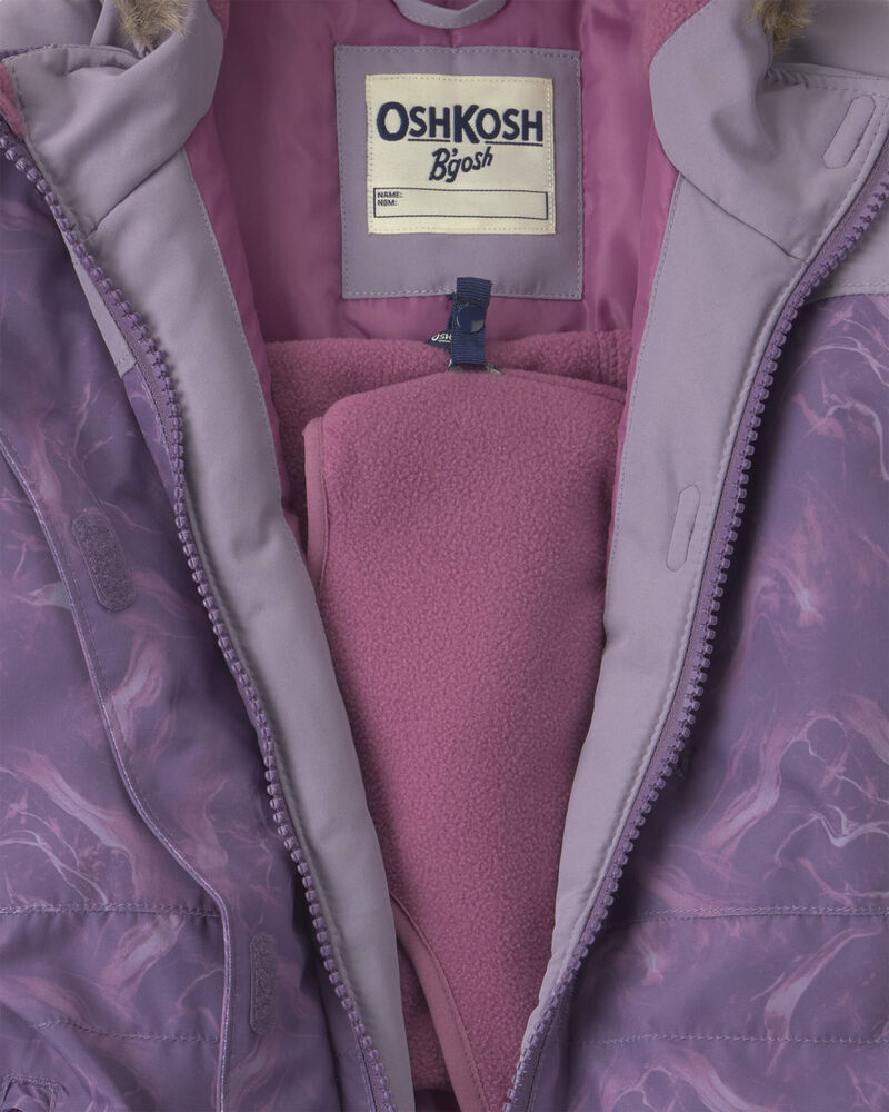Toddler Girl 1 Piece Mauve Snowsuit- Purple, image 4 of 5 slides
