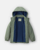 Boys Hooded Midweight Jacket - Green, image 2 of 3 slides