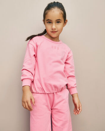 Tout-petit fille - Chandail en jersey bouclette, fraise - Rose, 