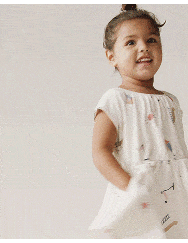 Toddler Girl Avenue Twirl™ Dress in Park Day Print - Cream, image 1 of 8 slides