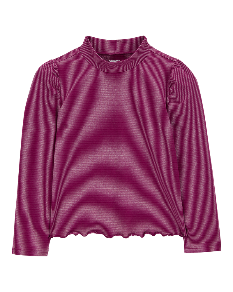 Kid Lettuce-Hem Mock-Neck Top, image 1 of 3 slides
