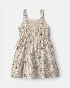 Toddler Girl Floral Sleeveless Dress - Cream/Black, image 5 of 7 slides