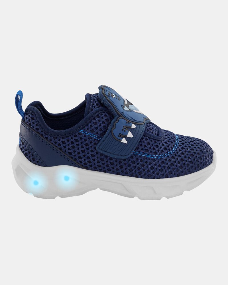 Toddler Dinosaur Light-Up Athletic Sneakers - Navy, image 2 of 8 slides