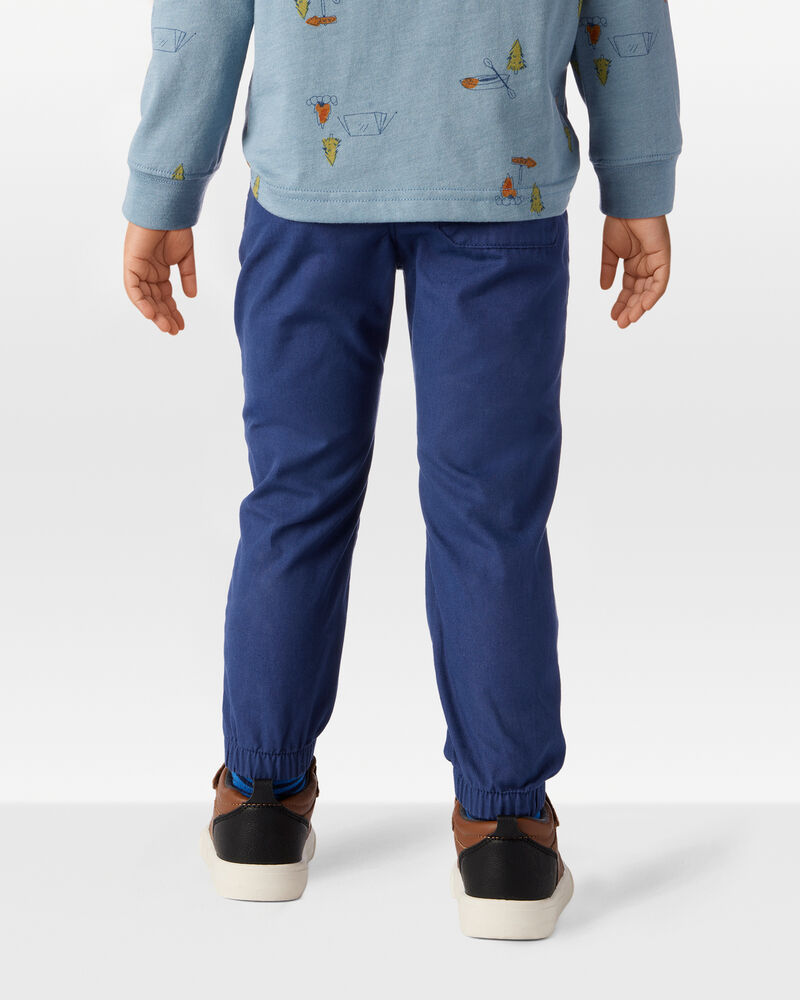 Toddler Boy Cotton Pull-On Fashion Pants - Navy, image 4 of 6 slides