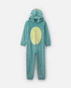 Boys 1-Piece Dinosaur Halloween Fleece Pyjama Costume - Green, image 1 of 4 slides