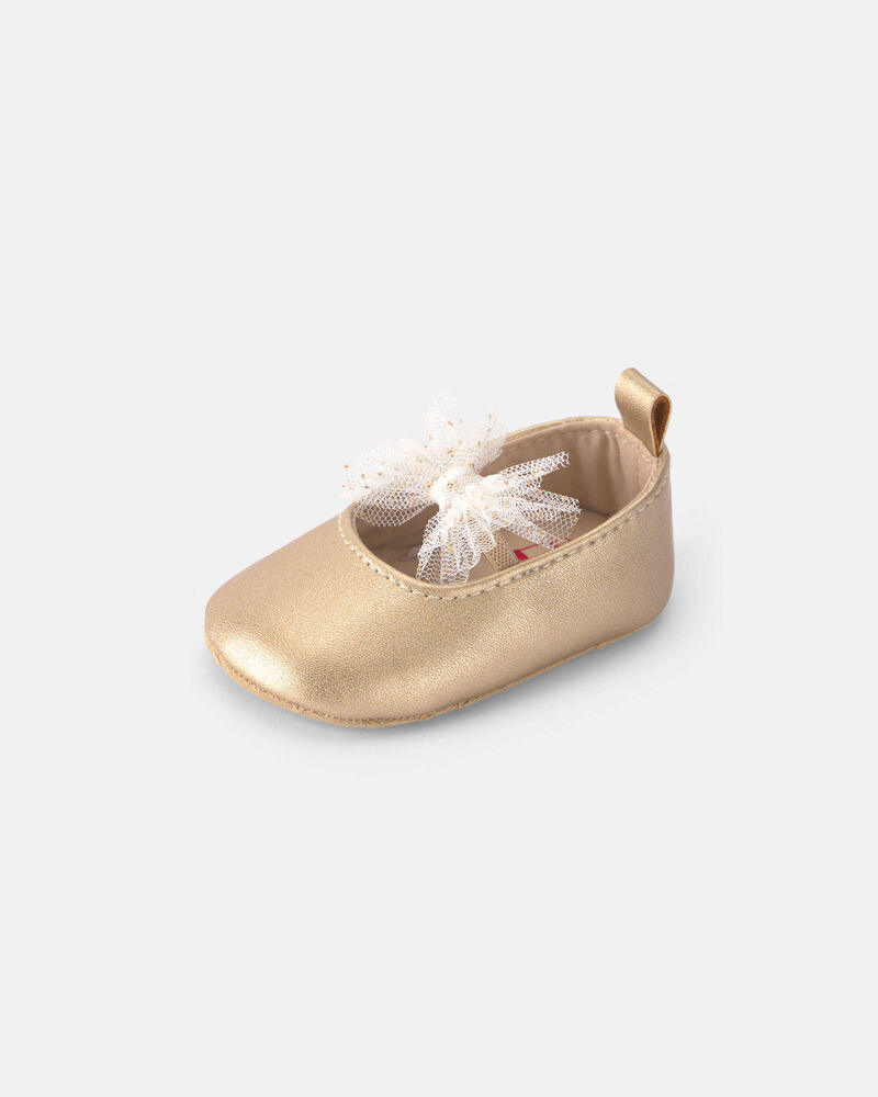Baby Girl Metallic Bow Flats - Gold, image 6 of 6 slides