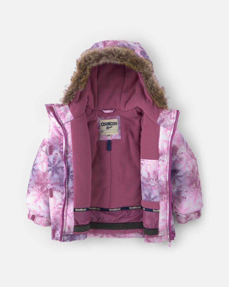 Toddler Girl 2 Piece Snowflake Snowsuit- Purple, image 4 of 13 slides