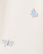 Baby 2-Piece Organic Cotton Ribbed Knit Set in Butterfly Breeze Print, image 3 of 4 slides