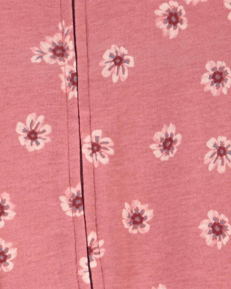 Baby 2-Pack Floral 2-Way Zip Cotton Sleepers, image 2 of 5 slides