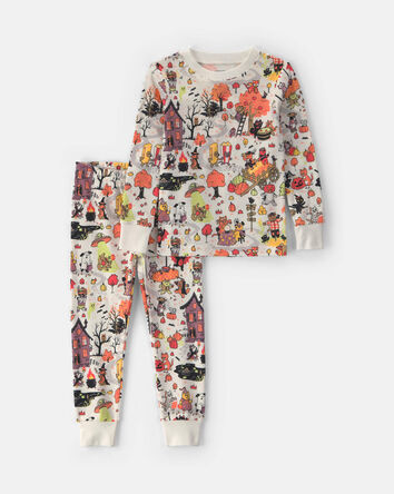 Toddler 2-Piece Halloween Scavenger Hunt 100% Cotton Snug Fit Pyjama Set, 