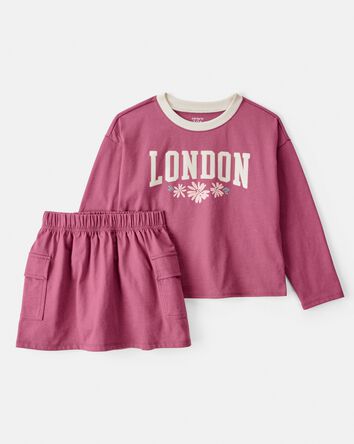 Girls 2-Piece London Tee & Skort Set, 
