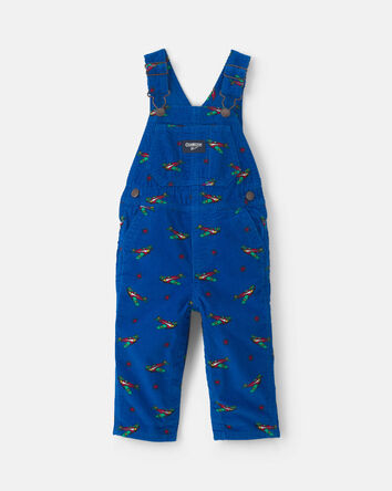 Baby Boy Plane Corduroy Overalls - Blue, 