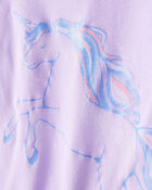 Filles - Pyjamas &agrave; manches longues 4 pi&egrave;ces en coton 100 % avec imprim&eacute; licorne - Violet, image 2 sur 5 diapositives