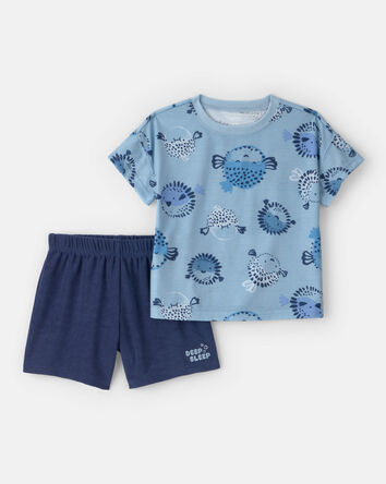 Toddler Boy 2-Piece Puffer Fish Pyjama Set, 