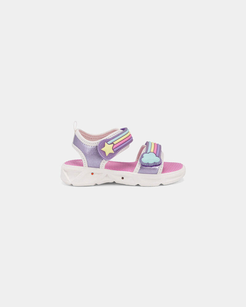 Tout-petit fille - Sandales arc-en-ciel qui clignotent, image 2 sur 6 diapositives