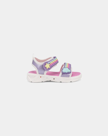 Tout-petit fille - Sandales arc-en-ciel qui clignotent, 