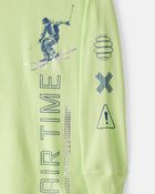 Boys Skiing Long-Sleeve Graphic Tee - Green, image 2 of 5 slides