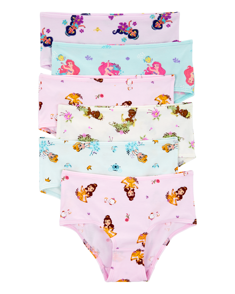 Kid 6-Pack Disney Princesses Stretch Cotton Undies, image 1 of 2 slides