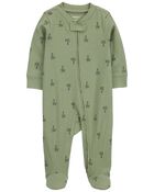 Baby Palm Tree 2-Way Zip Cotton Sleeper Pyjamas, image 1 of 4 slides