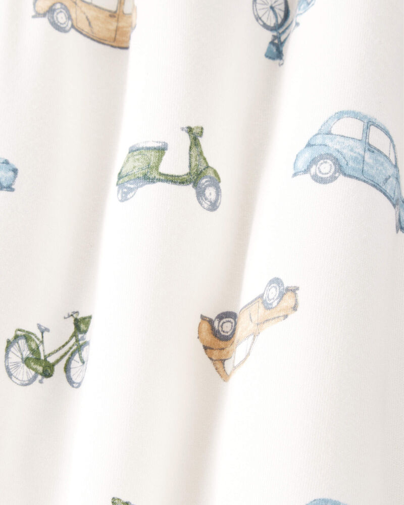 Baby Boy 2-Way Zip Cars PurelySoft Wearable Blanket - Ivory, image 3 of 5 slides