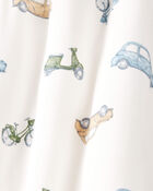 Baby Boy 2-Way Zip Cars PurelySoft Wearable Blanket - Ivory, image 3 of 5 slides