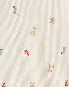 B&eacute;b&eacute; - Pyjama 2 pi&egrave;ces ajust&eacute; en coton &agrave; manches longues avec imprim&eacute; de No&euml;l - Blanc, image 2 sur 2 diapositives