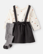Baby 3-Piece Halloween Tee & Jumper Set, image 1 of 6 slides