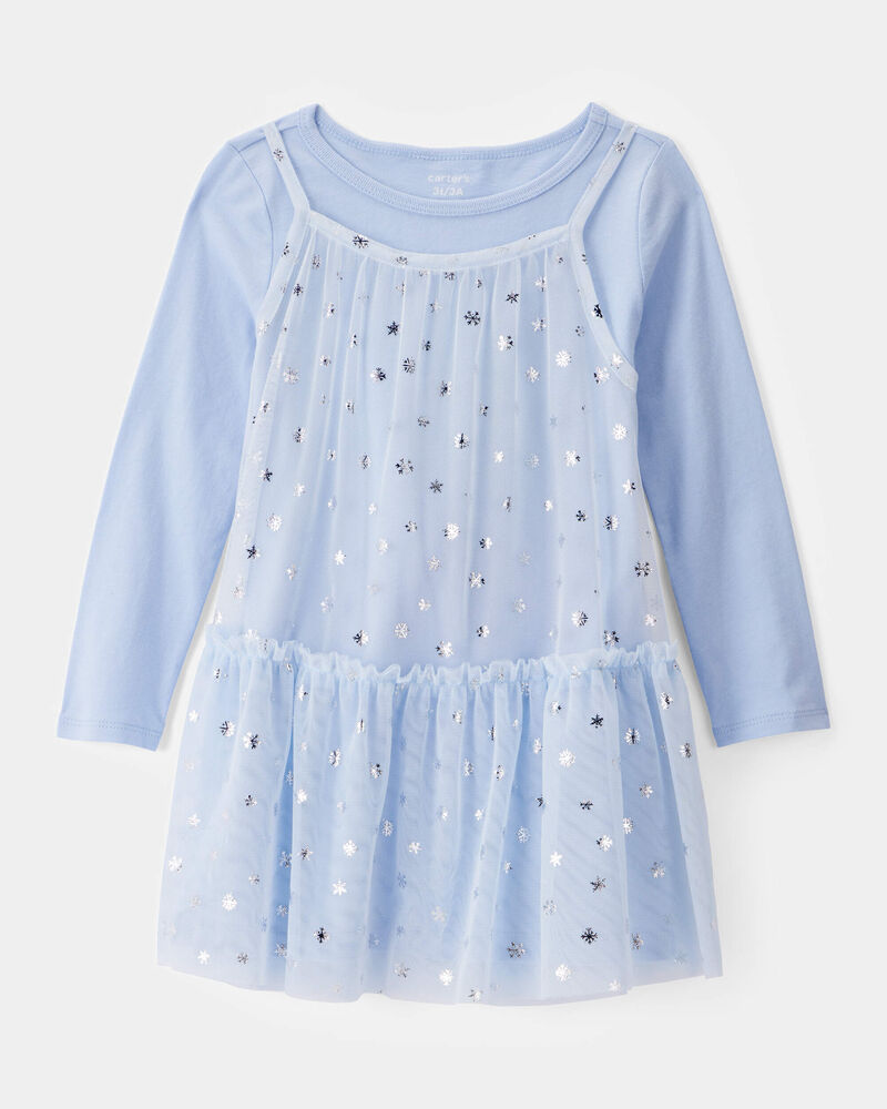 Toddler Girl Snowflake Ice Queen Tulle Dress, image 1 of 6 slides
