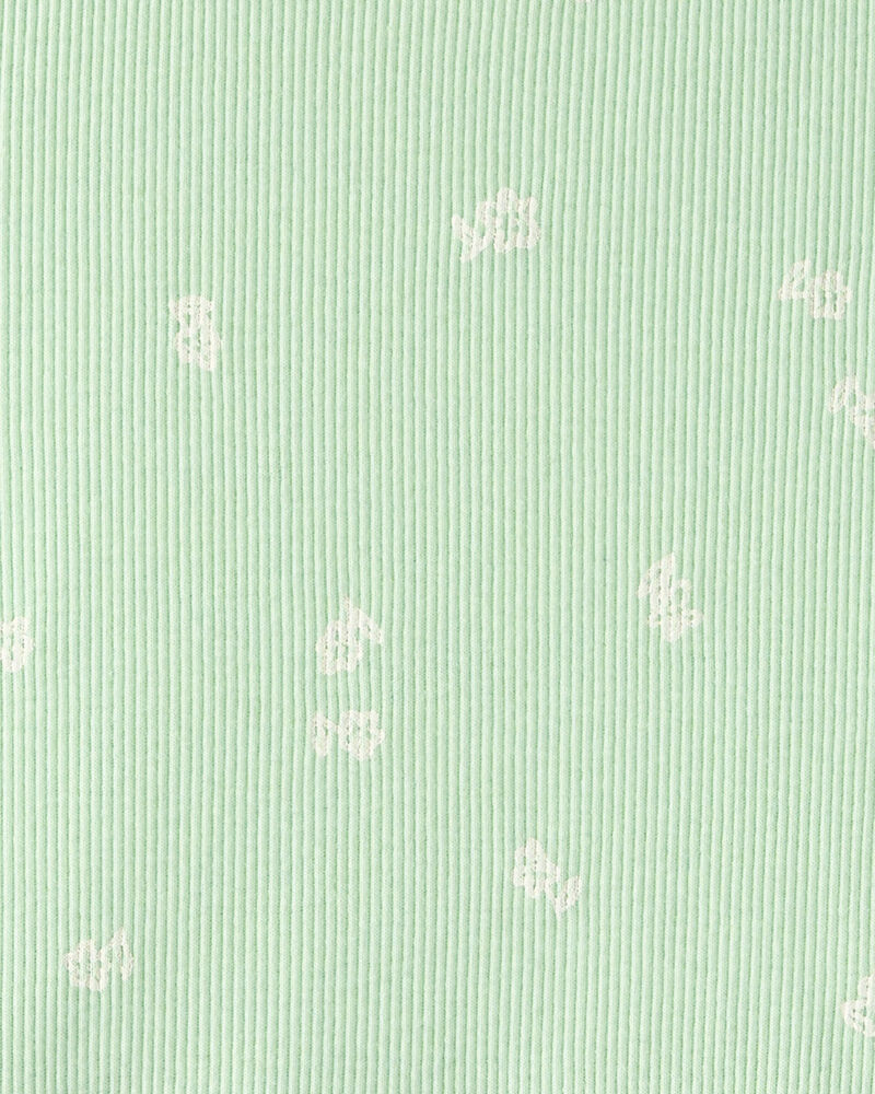 Girls Floral Short-Sleeve Dress - Green, image 3 of 4 slides