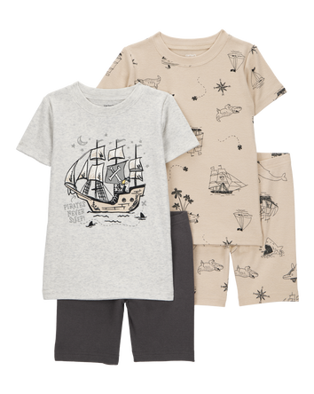 Toddler Pirate Print Snug Fit 4-Piece Pyjamas, 