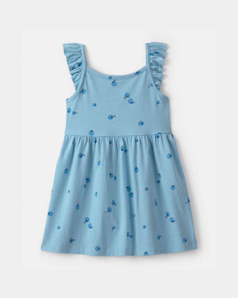 Toddler Girl Blueberry Sleeveless Dress - Blue, image 1 of 4 slides