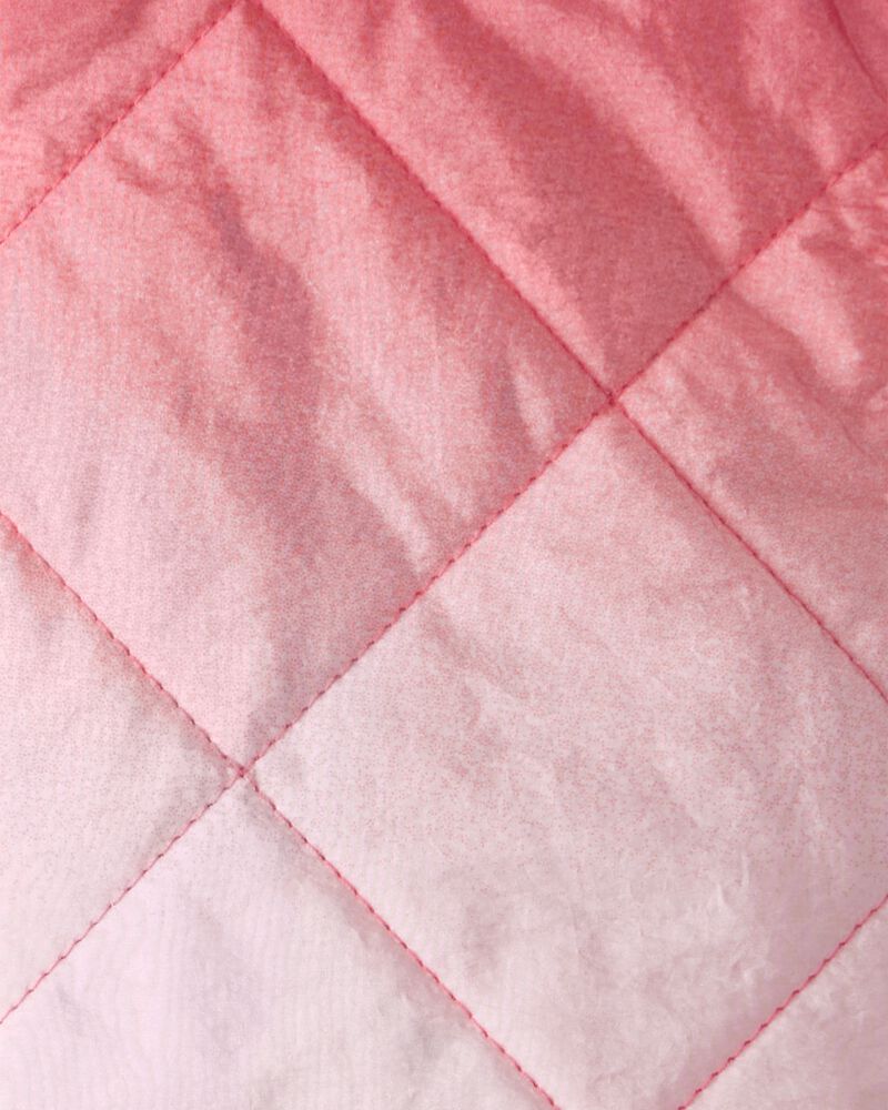 Girls Ombre Puffer Vest - Pink, image 2 of 3 slides